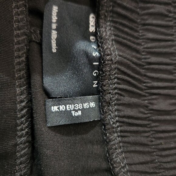 ASOS Design Wide-Leg Black Palazzo Pants Womens TALL Size 6 US/UK Size 10 - Picture 7 of 12